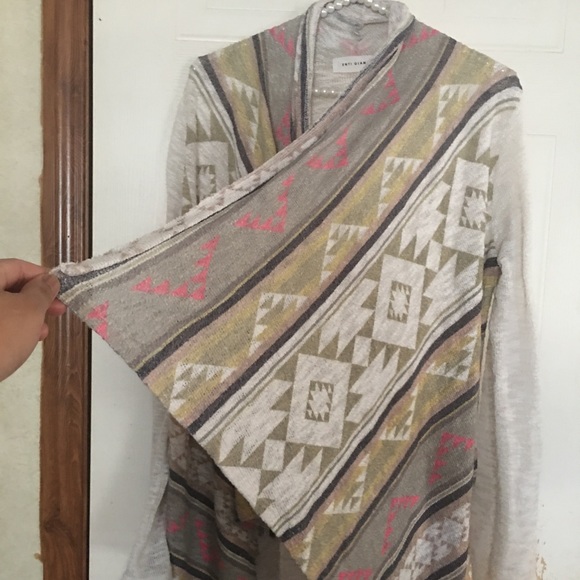 Cardigan Open Waterfall Front Knit Sweater - Picture 2 of 4